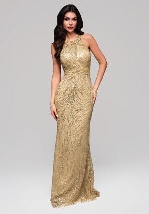 Gouden gala jurk. Ombre mt 34/36, Galajurk, Overige kleuren, Ombre, Ophalen of Verzenden
