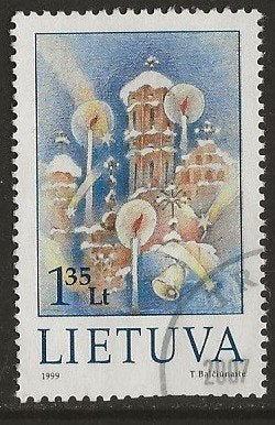 Litouwen 17, kerk voor rietenjo, Verzenden, Overige landen, Gestempeld