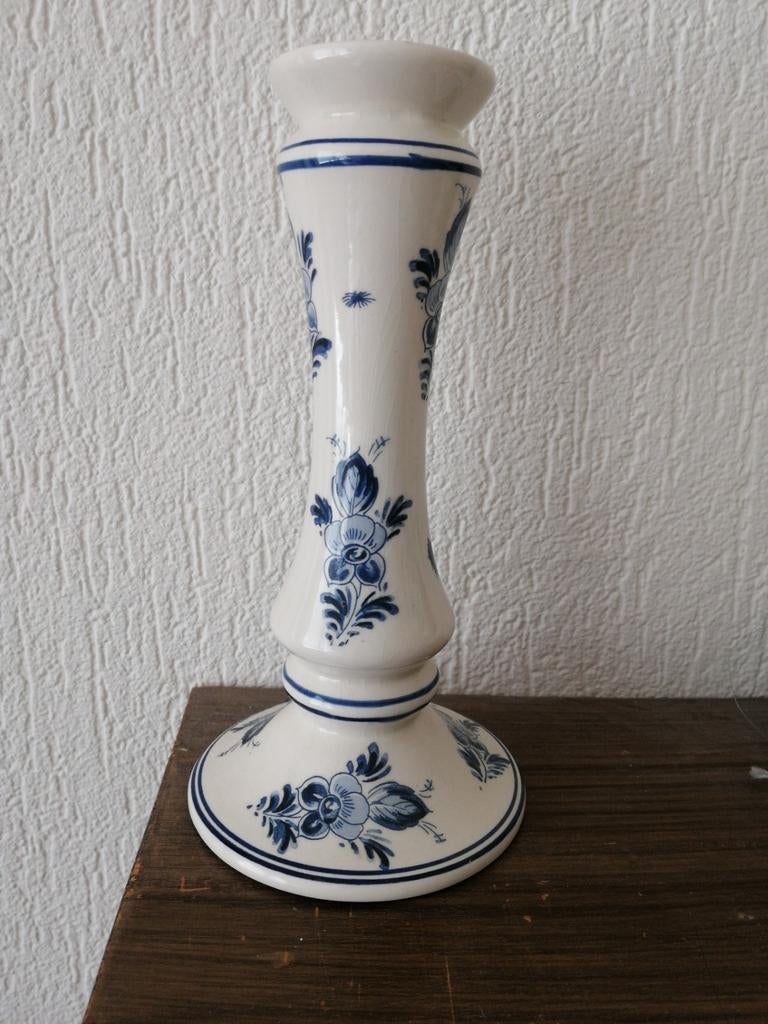 Delfts Blauw Regina Kandelaar - Handbeschilderd, Ophalen of Verzenden