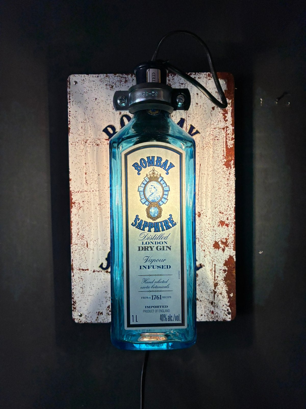 Bombay Sapphire Wandlamp, Met schakelaar, Nieuw, Glas, Wandlamp