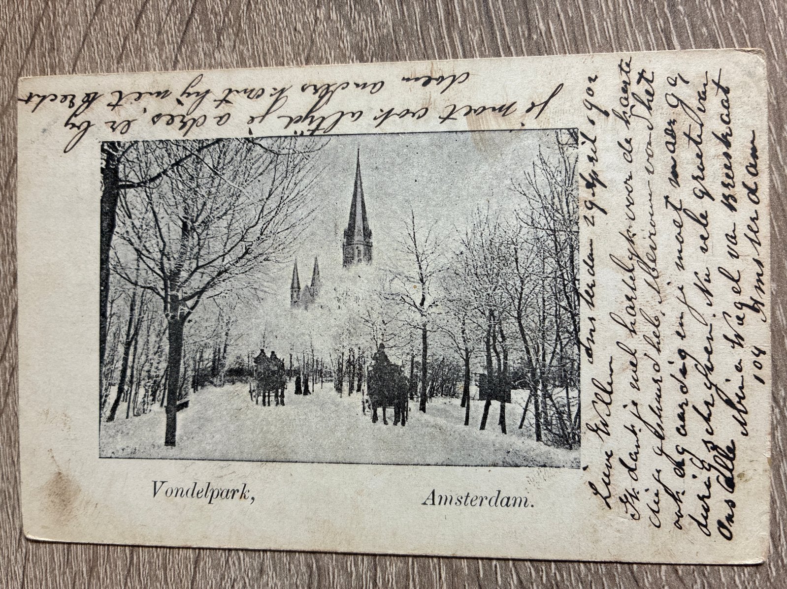 Oude Ansichtkaart Vondelpark 1902 Brigadier Ss Genua, Verzamelen, Ophalen of Verzenden, Voor 1920, Gelopen, Noord-Holland