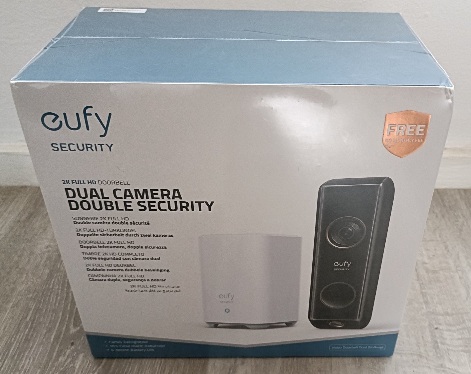 Eufy Security 2K Dual Camera Deurbel + HomeBase 2 +2 cameras, Beweging, Nieuw, Ophalen of Verzenden, Compleet systeem