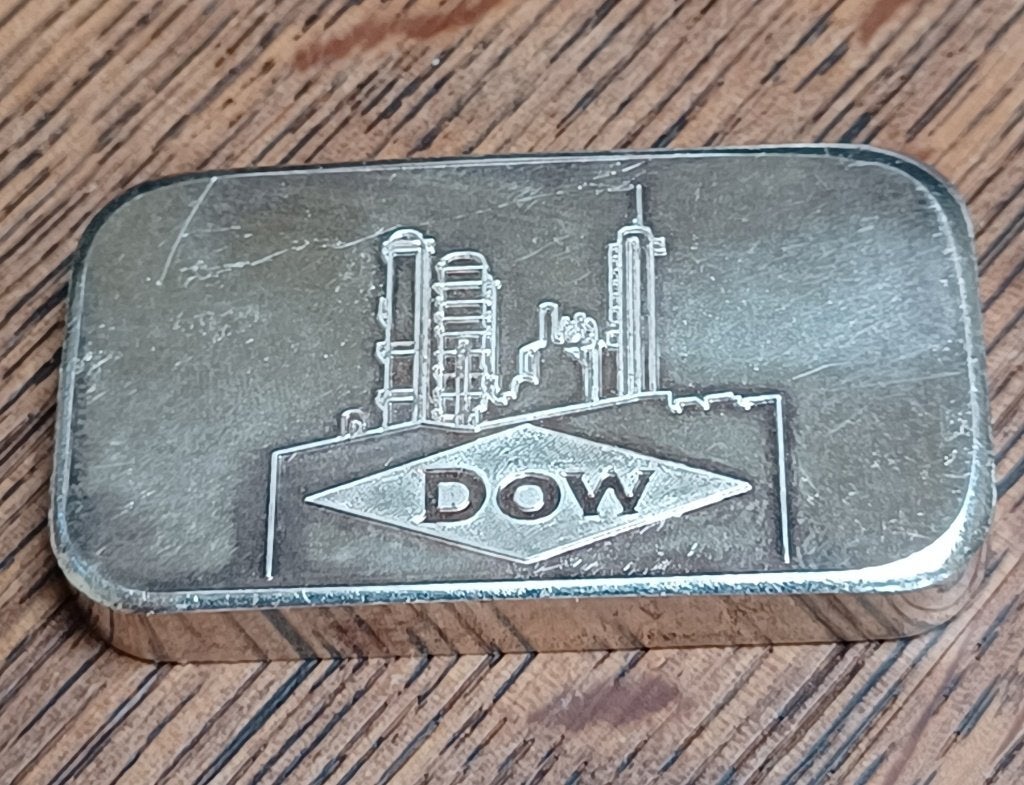 zilverbaar 100gram  Dow Chemical Co., Postzegels en Munten, Verzenden, Zilver