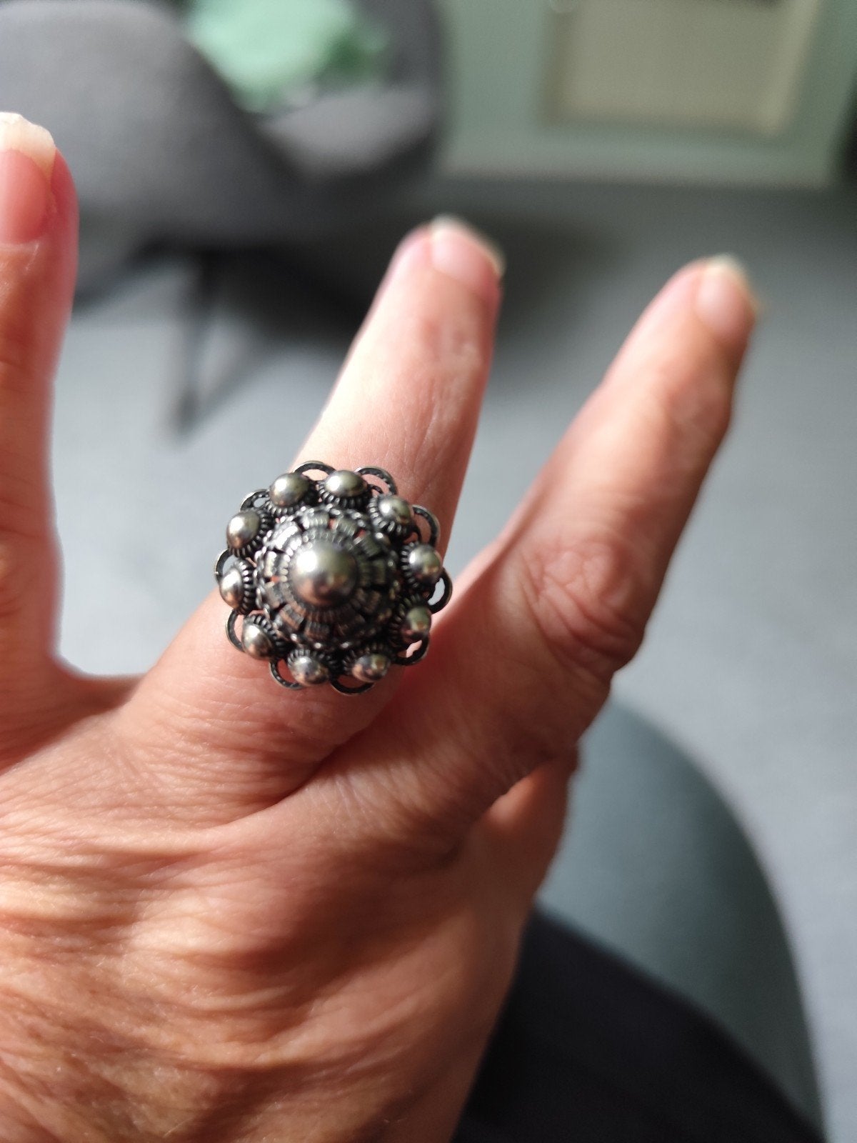 zilveren zeeuwse knoop knop ring, Antiek en Kunst, Ophalen, Zilver