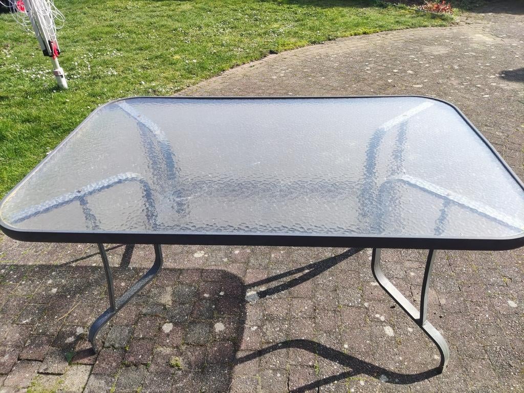 Prima tuintafel, 100x155x70 cm, Ophalen of Verzenden, Gebruikt, Rechthoekig, Metaal