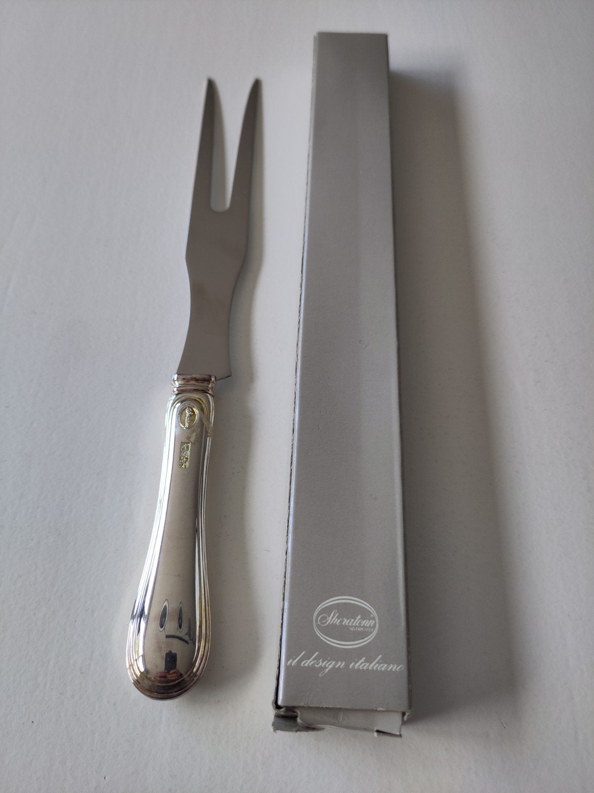 Sheratonn Silverplated Vleesvork - Italiaans Design, Ophalen of Verzenden