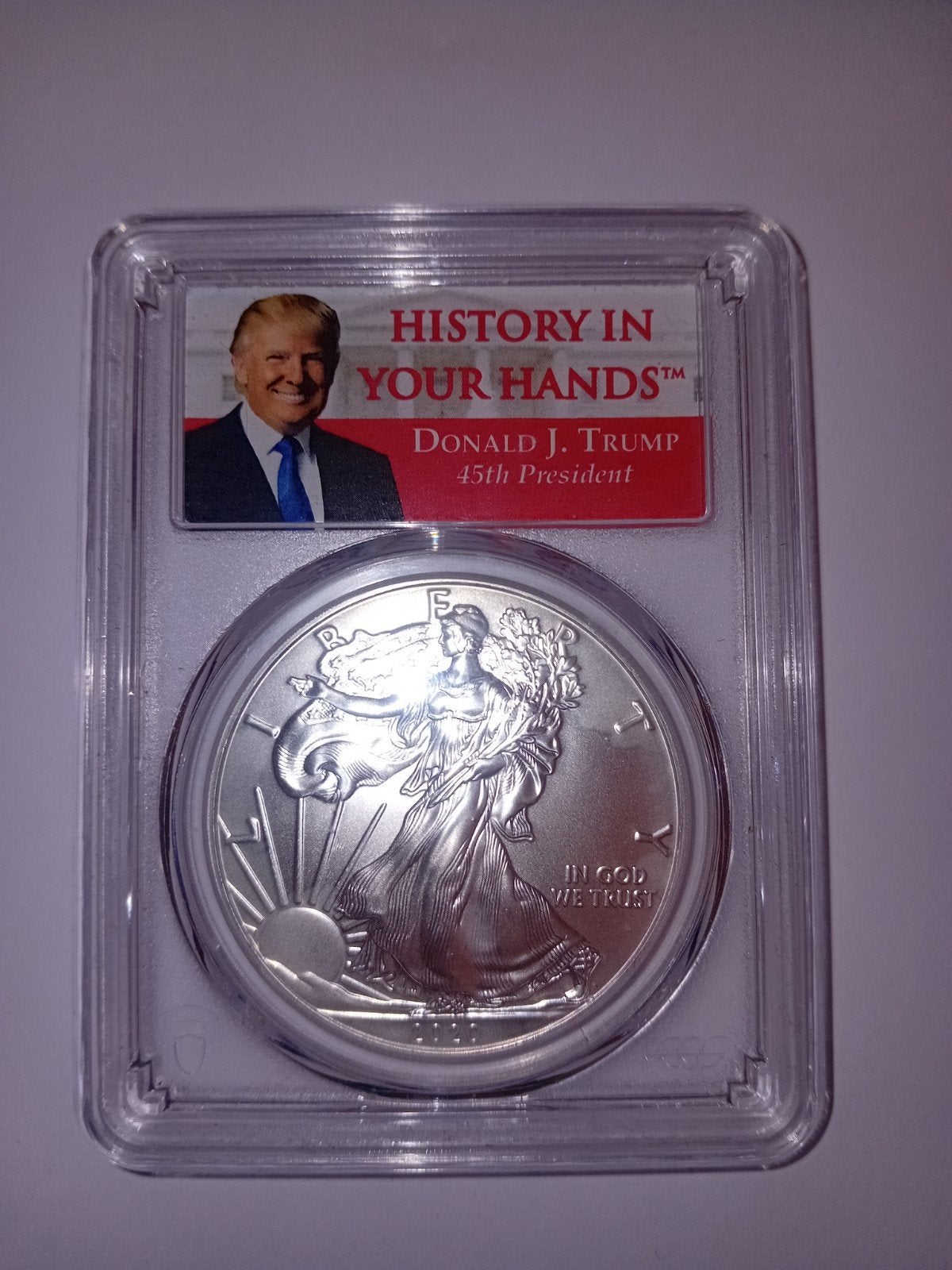 Donald J. Trump PCGS MS69 Zilveren Eagle 2020, Ophalen of Verzenden