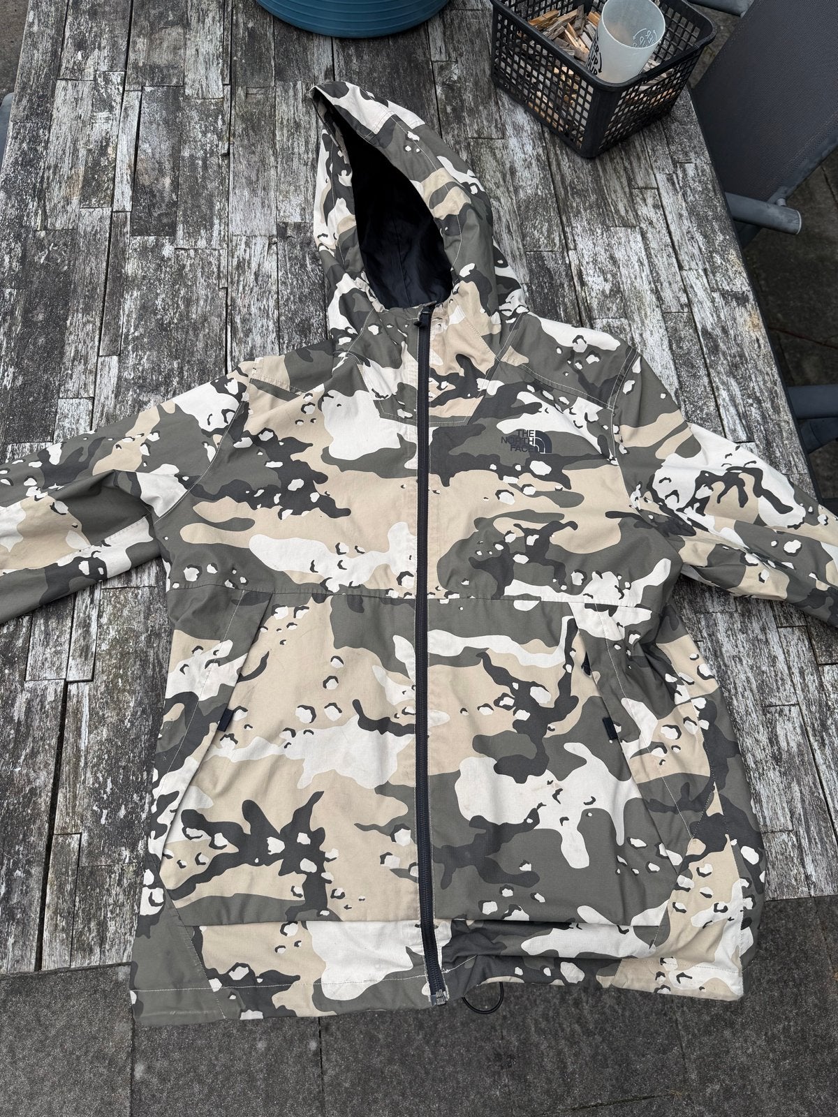The North Face Waterdichte Camouflage Regenjas Maat L, Ophalen of Verzenden, Gedragen, Maat 52/54 (L), Meerkleurig