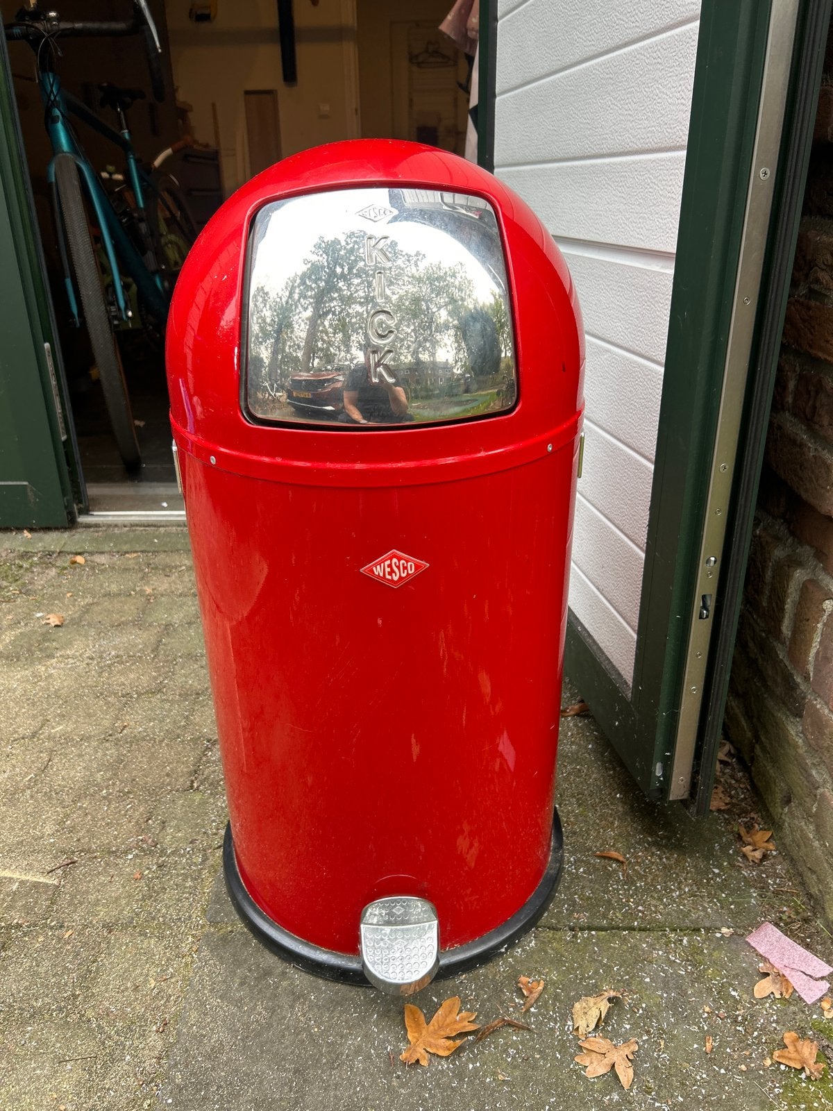 Wesco Kickmaster Pedaalemmer Rood - Zo goed als nieuw, Ophalen, Met pedaal, 40 liter of meer, Zo goed als nieuw