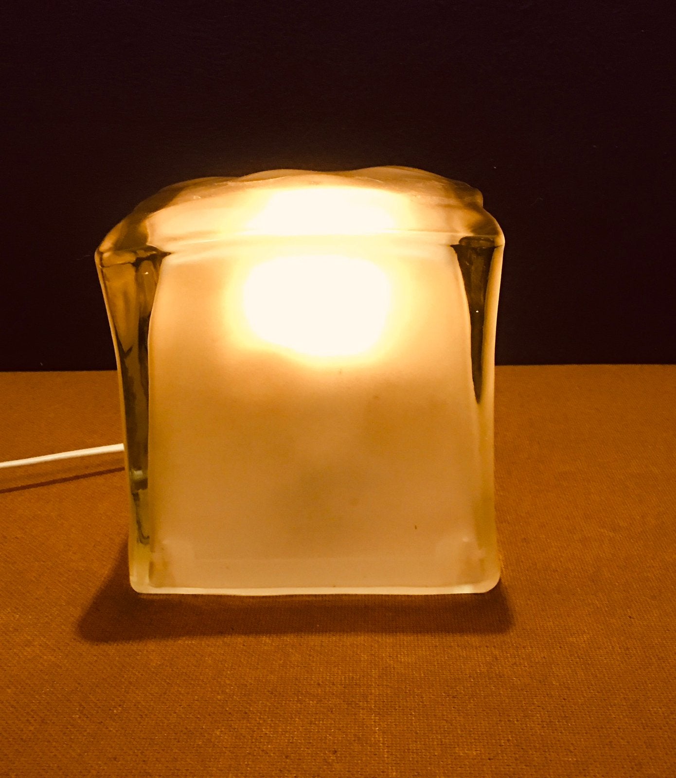 Vintage. IKEA Ice-Cube Iviken., Huis en Inrichting, Lampen | Tafellampen, Ophalen of Verzenden, Zo goed als nieuw, Glas
