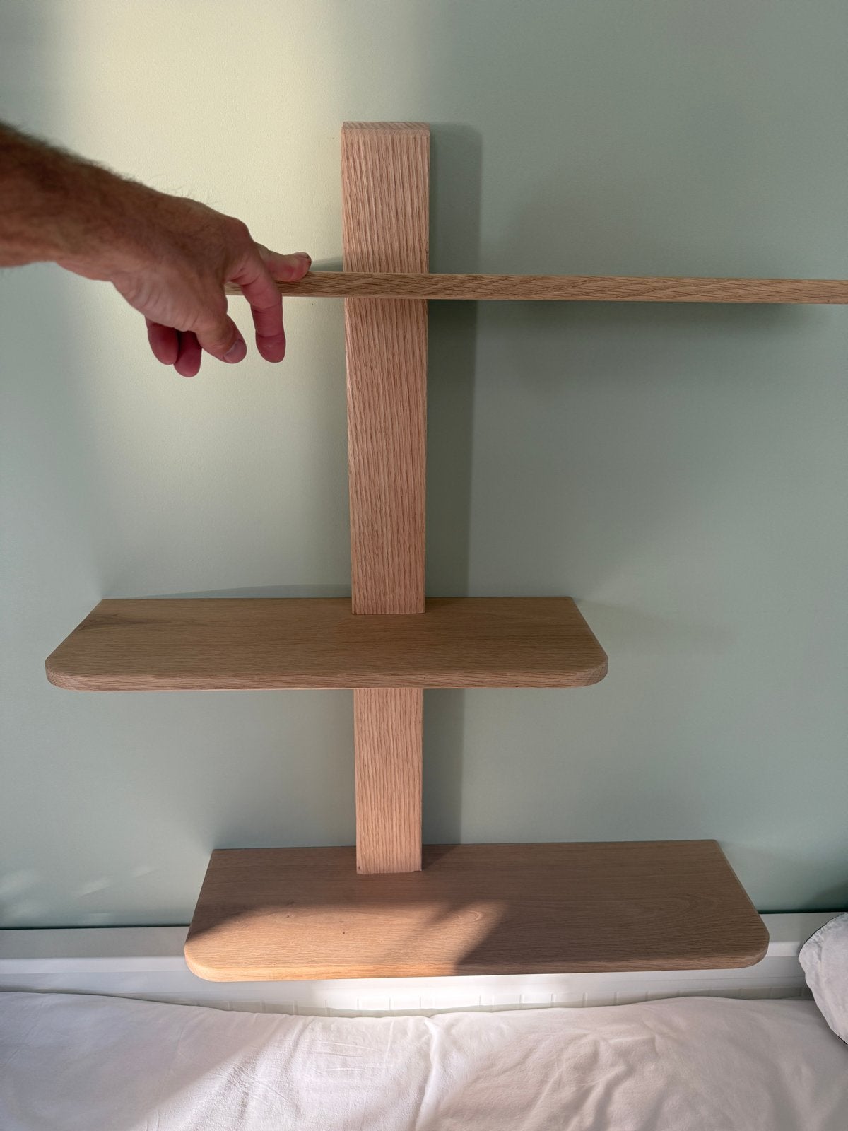 Eikenhouten wandplank met 3 niveaus, Ophalen, Nieuw