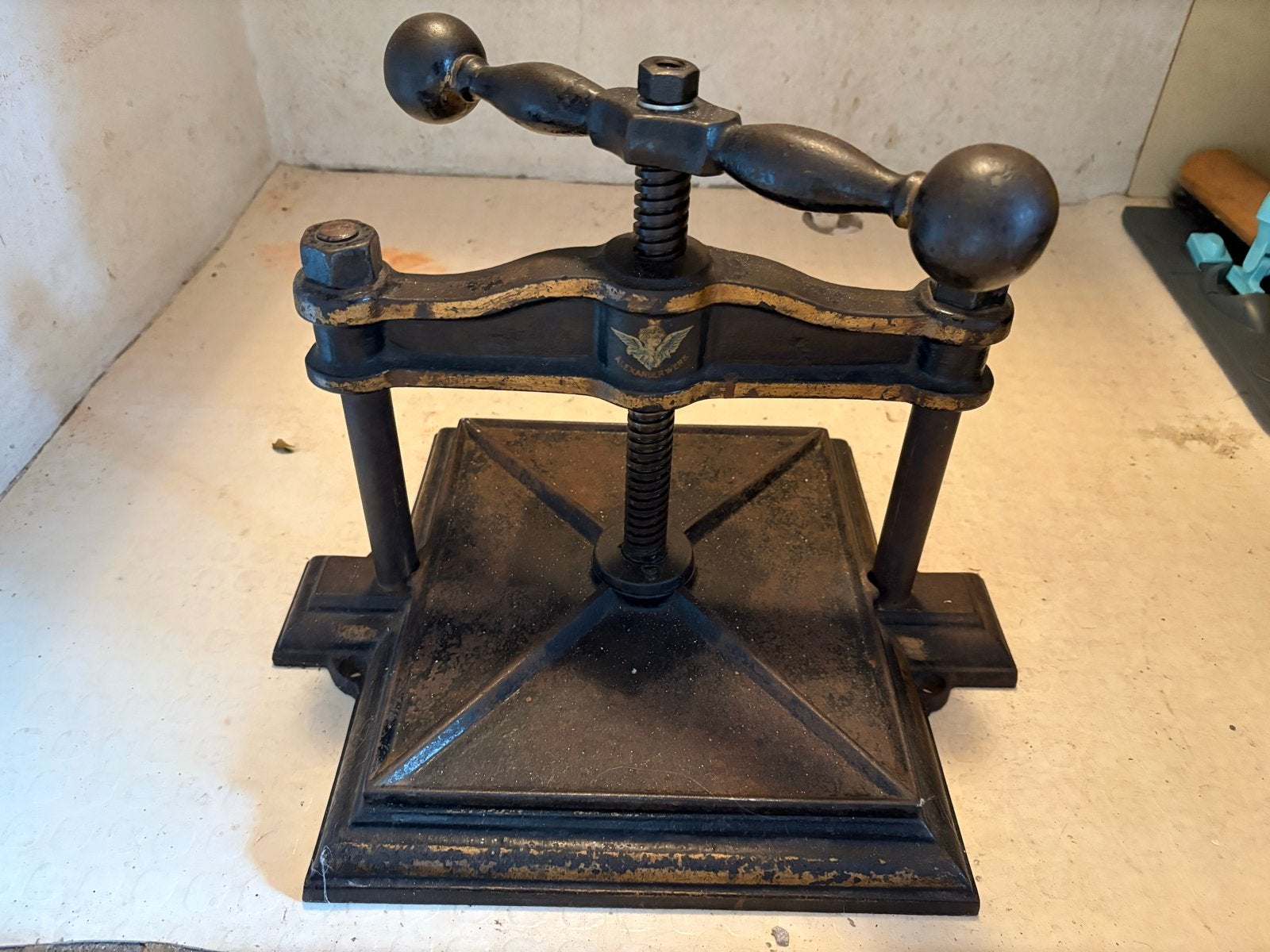 Antieke boekpers / papierpers - Alexanderwerk, Ophalen