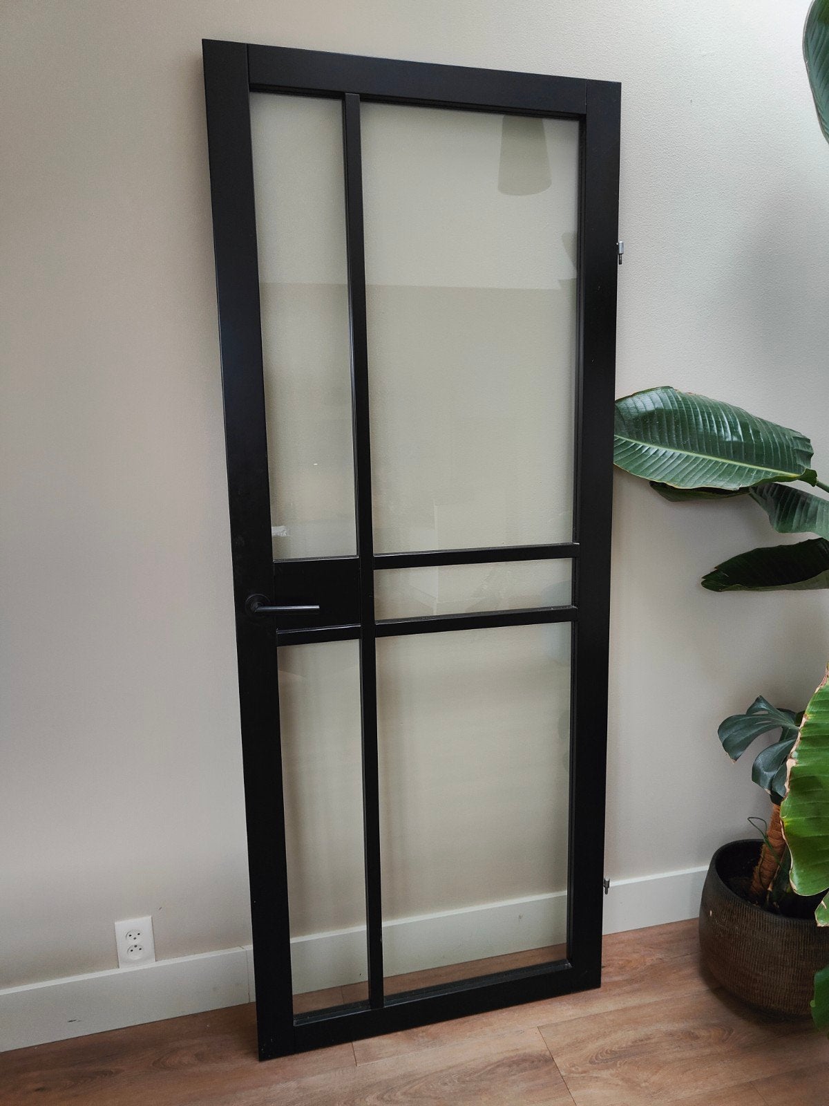Zwarte binnendeur met glas, 2115x830mm, 80 tot 100 cm, 215 cm of meer, Binnendeur, Ophalen of Verzenden