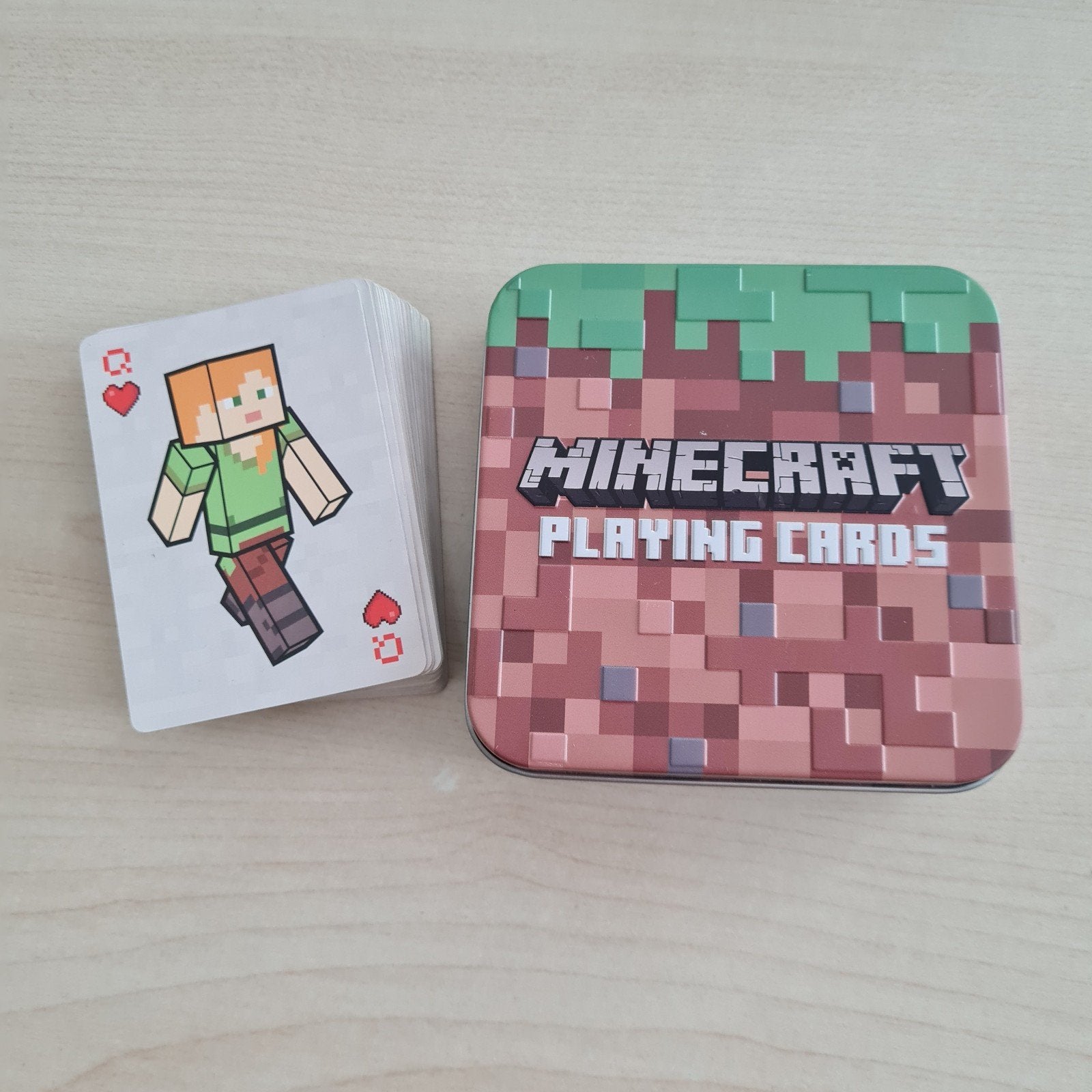 Minecraft speelkaarten in blikken doos, Hobby en Vrije tijd, Vijf spelers of meer, Ophalen of Verzenden, Zo goed als nieuw, Paladone