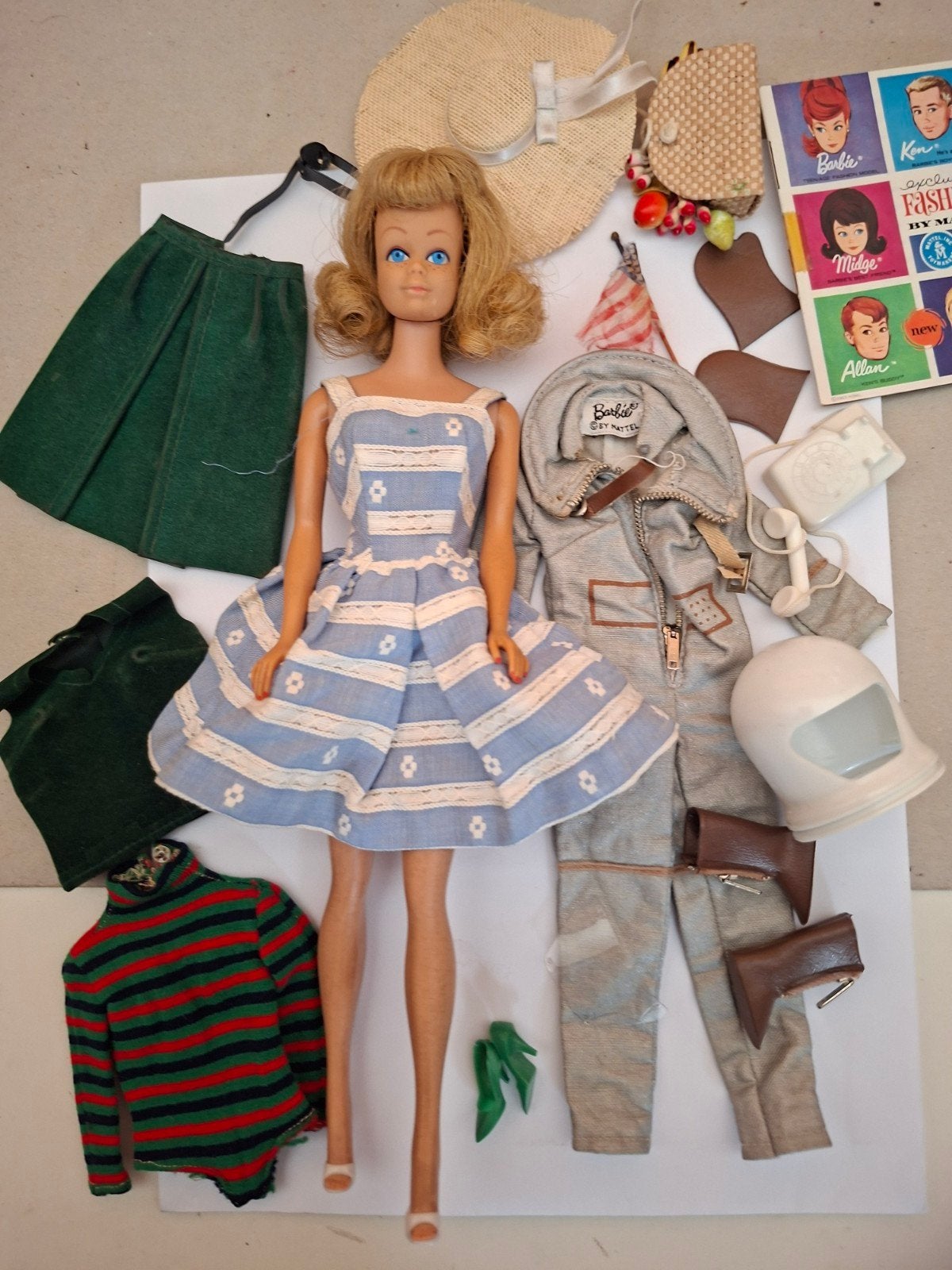vintage barbie midge doll met kleertjes 60ejaren mattel, Verzenden
