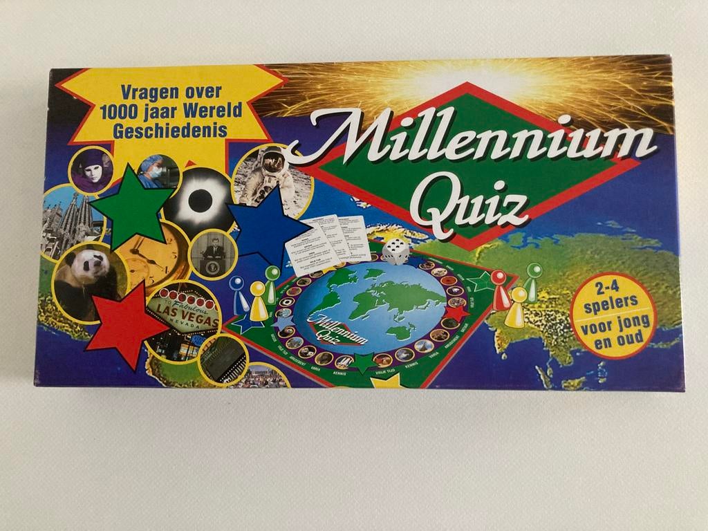 Millennium Quiz Bordspel - Vragen over 1000 jaar Geschiedeni, Hobby en Vrije tijd, Gezelschapsspellen | Bordspellen, Drie of vier spelers