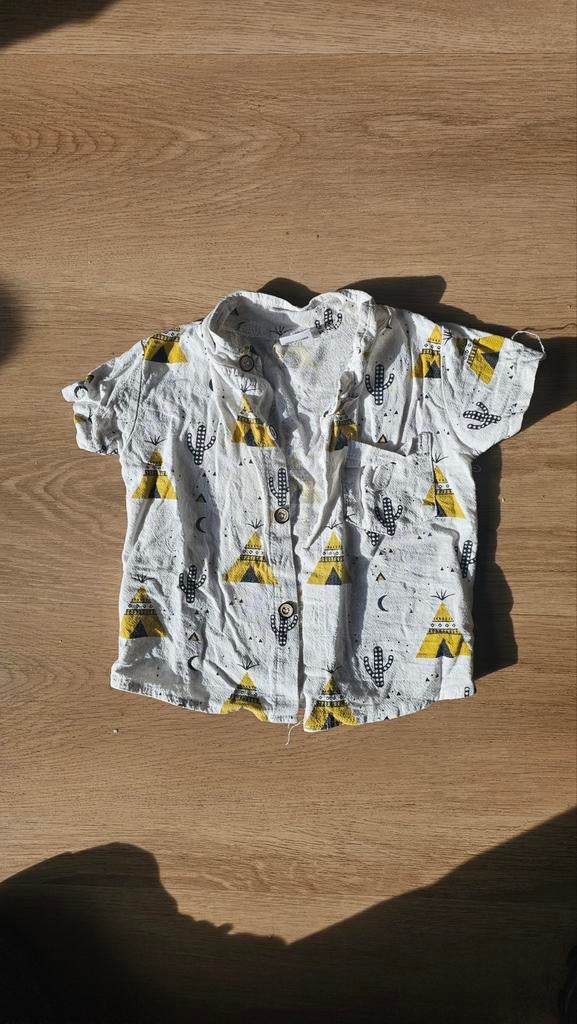 Baby overhemd met cactussen en tipi's, Kinderen en Baby's, Babykleding | Maat 74, Gebruikt, Jongetje of Meisje, Ophalen of Verzenden