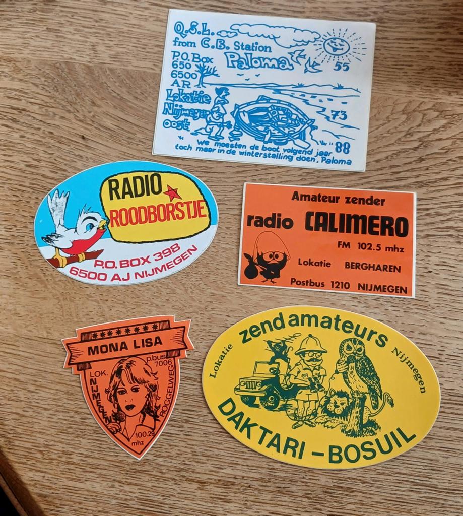 Stickers van verschillende piraten amateur zenders NIJMEGEN, Ophalen of Verzenden