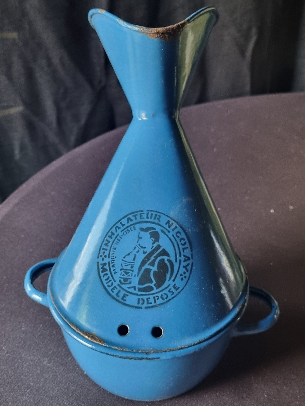 Vintage Inhalateur Nicolay Emaille Blauw, Ophalen of Verzenden