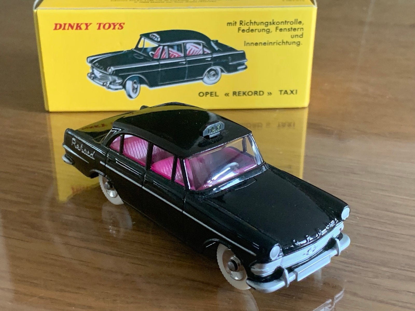 Dinky Toys atlas ed Opel Rekord Taxi - Zwart, Ophalen of Verzenden, Zo goed als nieuw, Auto, Dinky Toys