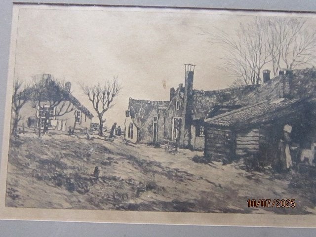 HENDRIK WEEGEWIJS,(Pieter Scheen ) Mooie Landelijke ets, Ophalen, Ets