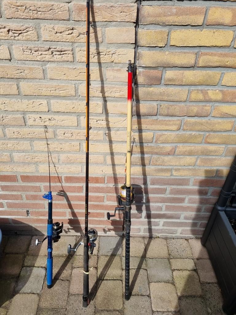 Hengels met molentje, 3 stuks, per stuk te koop, Ophalen