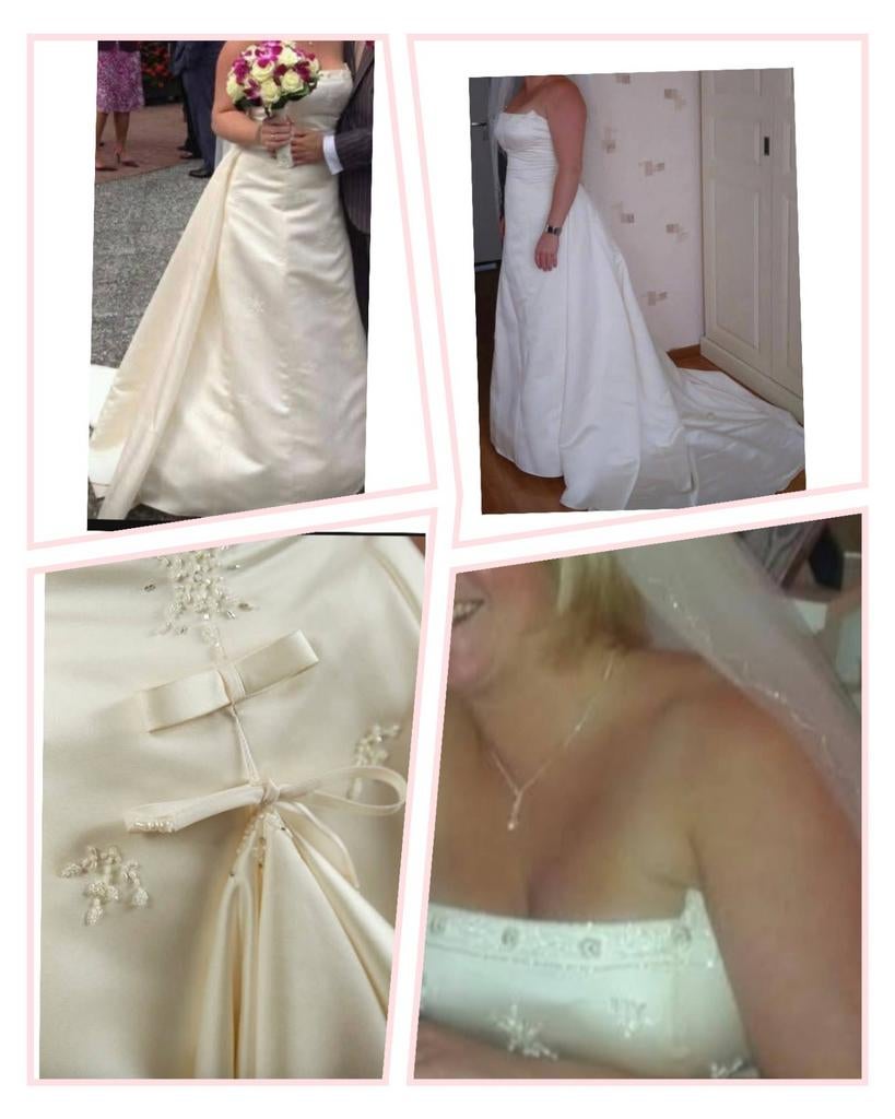 Trouwjurk maat 40/42 gestoomd inclusief sluier Mary Borsato, Trouwjurk, Wit, Ophalen of Verzenden, Zo goed als nieuw