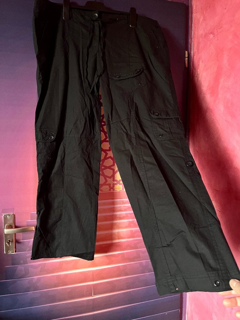 Nieuwe baggy herenbroek met wijde pijpen en zakken XL 22,99€, Large, Zwart, Ophalen of Verzenden, Maat 56/58 (XL)