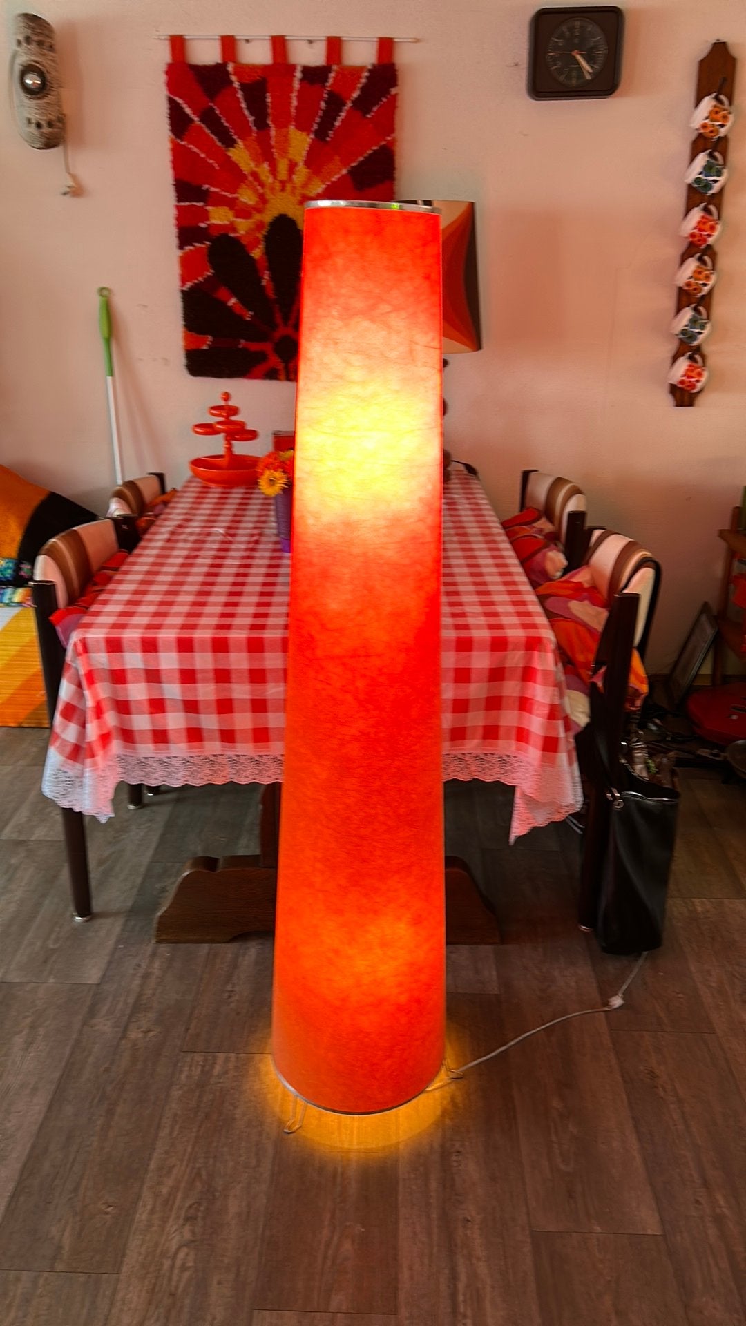 Retro lamp vintage stijl oranje, Ophalen, Zo goed als nieuw, Minder dan 100 cm
