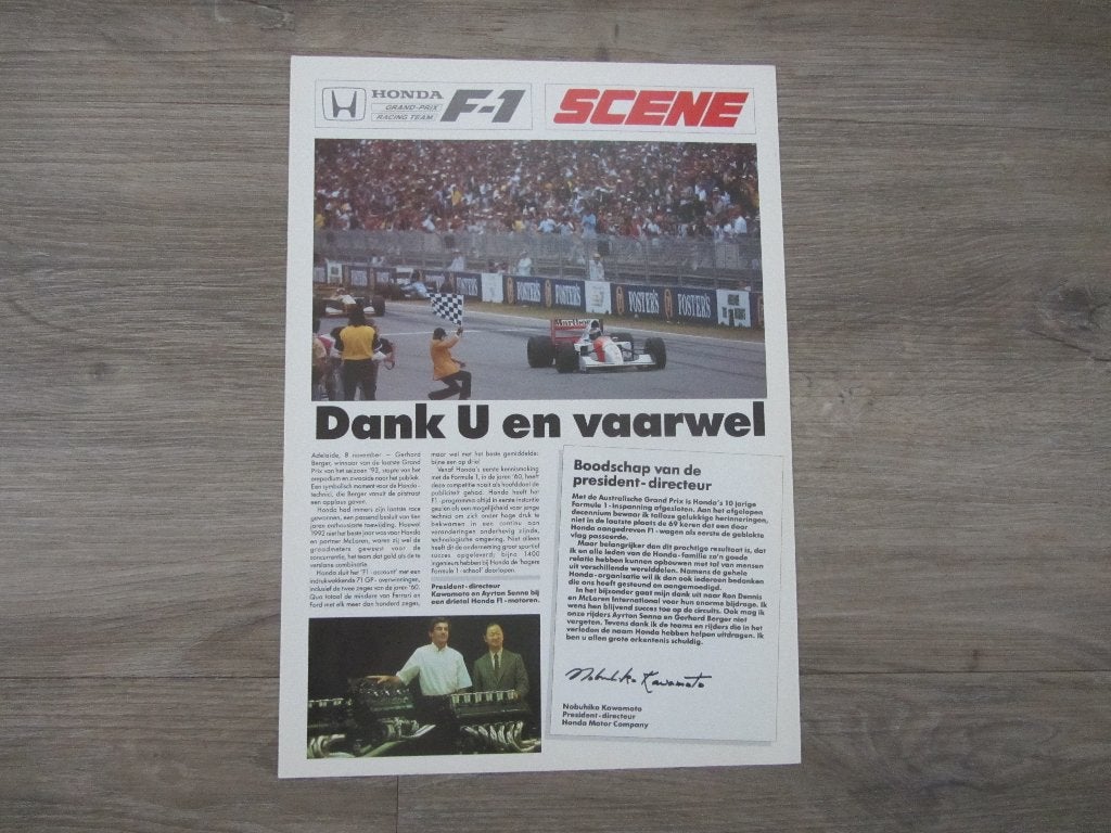Honda F1 Scene 92/3, Ophalen of Verzenden, Zo goed als nieuw, Formule 1