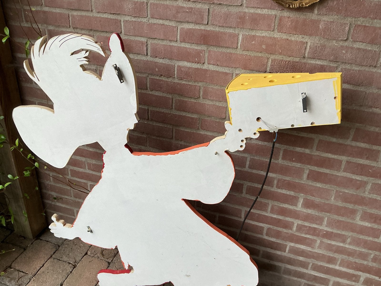 Vintage houten muis met kaas decoratie, Ophalen, Zo goed als nieuw, Overige soorten, Overige typen