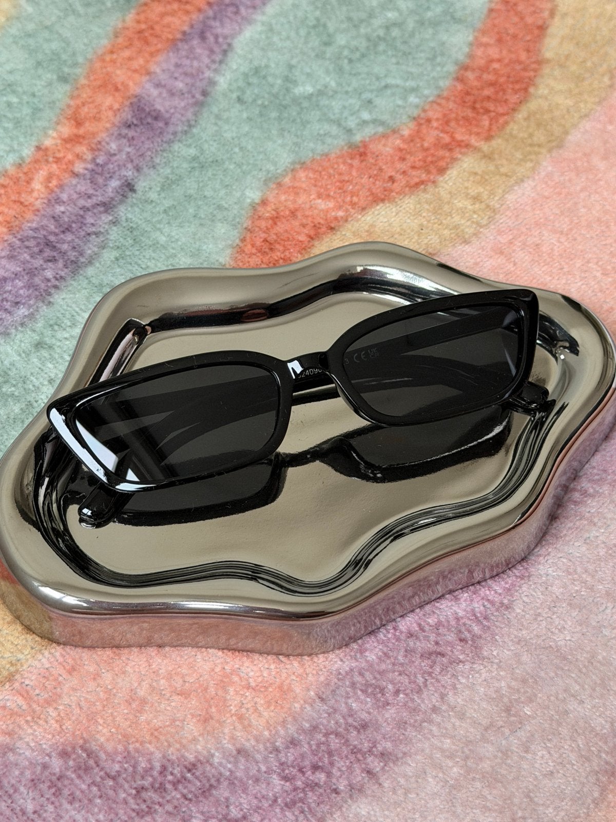 Unisex Zara Slim Rectangle Sunglasses, Overige merken, Zonnebril, Zwart, Ophalen of Verzenden