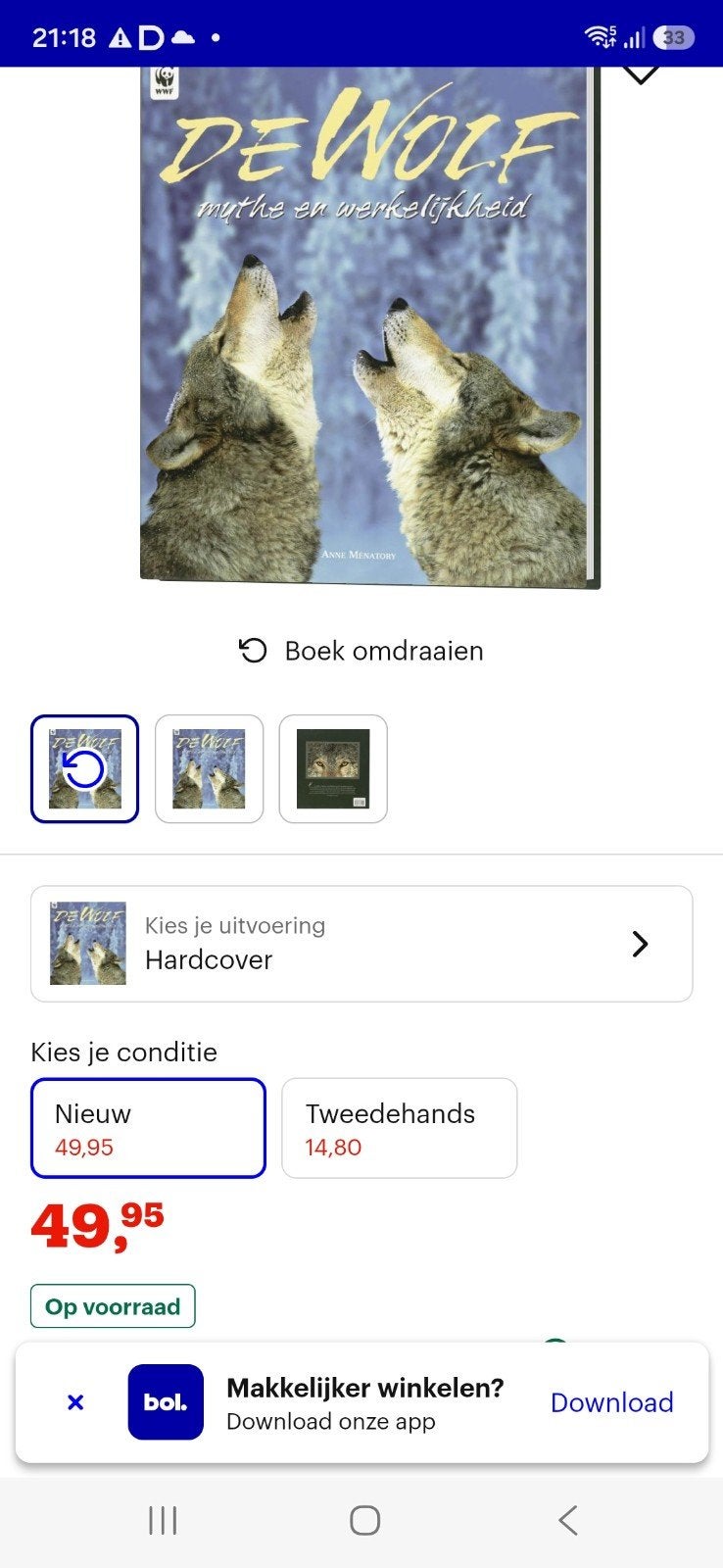 De Wolf: Mythe of Werkelijkheid (WWF) - Nieuwstaat, Boeken, Ophalen of Verzenden, Nieuw, Natuur algemeen, Anne Menatory