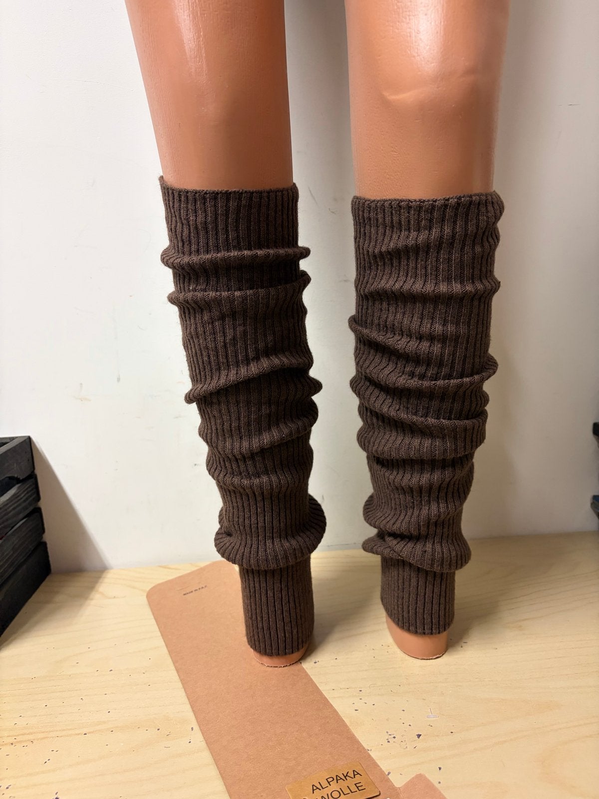 Alpaca wollen beenwarmers - Bruin, Kleding | Dames, Legging, Bruin, Nieuw, Overige maten