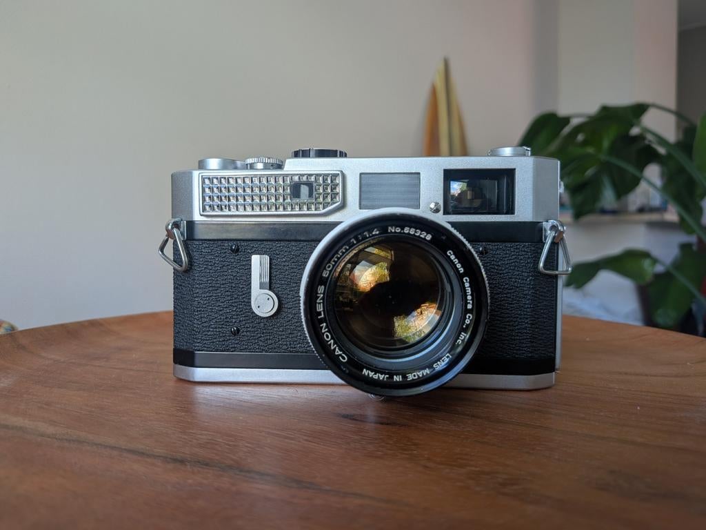 Canon Model 7 with Canon 50mm f1.4 LTM lens, Audio, Tv en Foto, Fotocamera's Analoog, Ophalen of Verzenden, Spiegelreflex, Canon