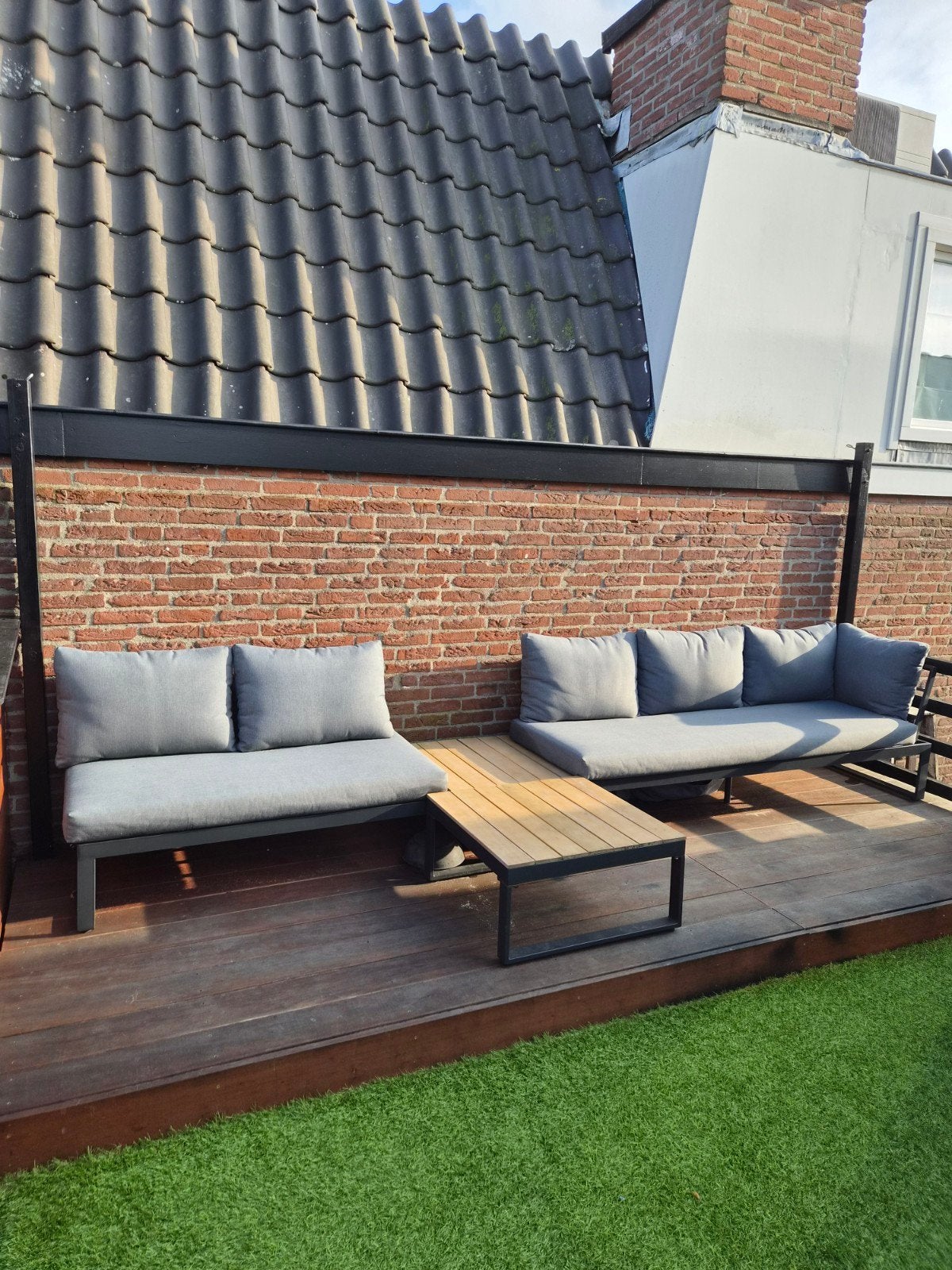 Loungeset voor buiten - ook als hoekbank op te stellen, Ophalen, 5 zitplaatsen, Bank, Aluminium
