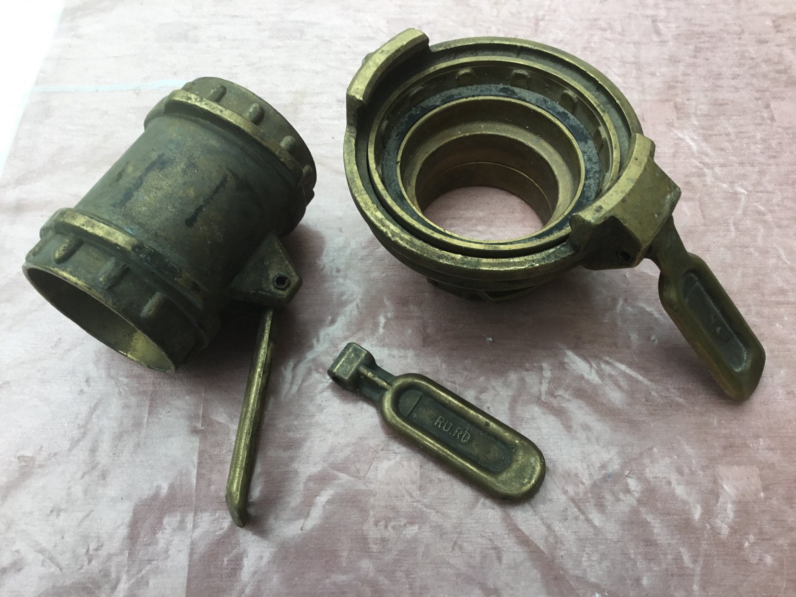 messing/bronzen tankwagen koppelingen RU RO / RIDART, Ophalen, Koper