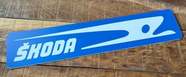 SKODA oldtimer showroom kentekenplaat - reclamebord, Ophalen of Verzenden, Zo goed als nieuw, Auto's