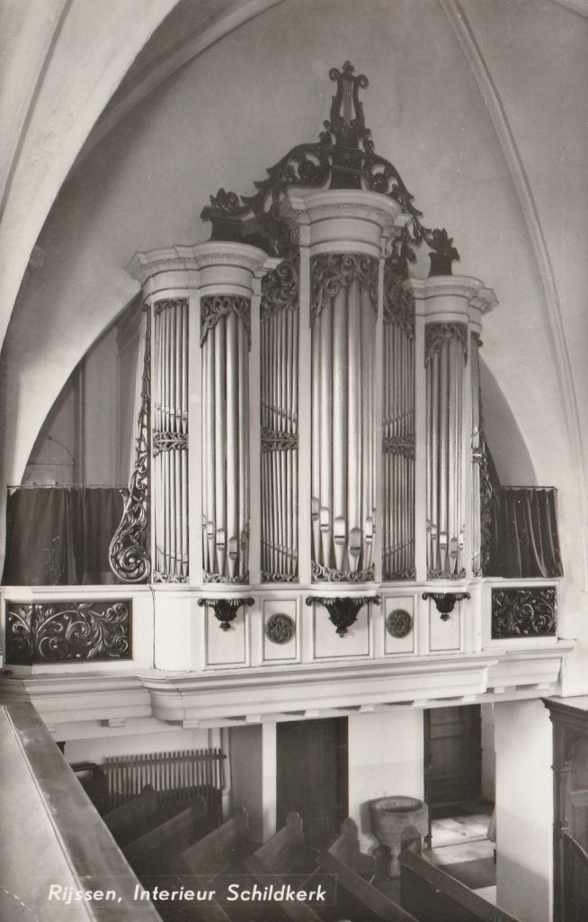 RIJSSEN Schild Kerk Interieur Orgel 1958, Verzenden, 1940 tot 1960, Gelopen, Overijssel