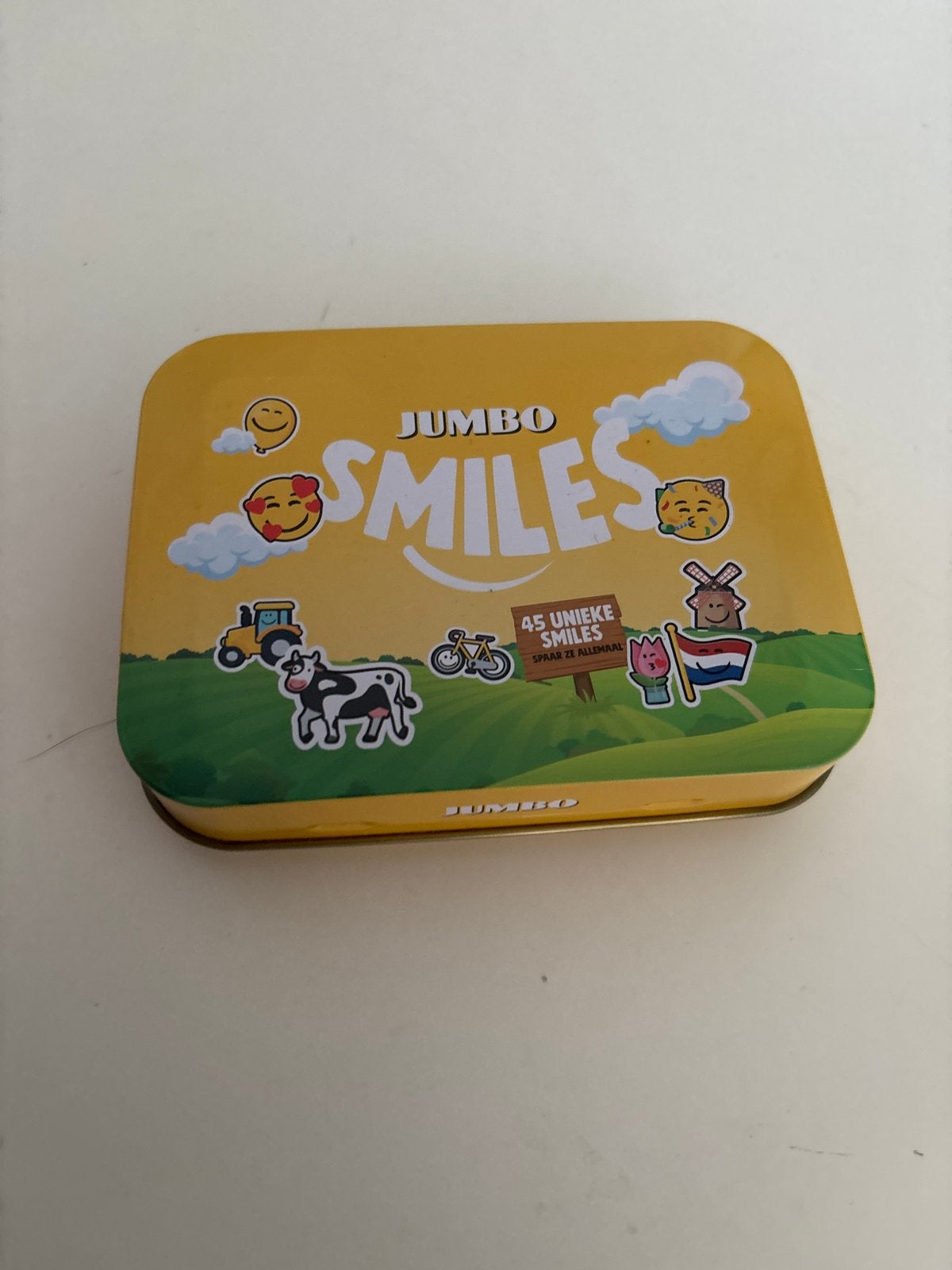 Jumbo Smiles Bewaarblik - 45 unieke smiles, Ophalen of Verzenden, Gebruikt, Winkel of Supermarkt