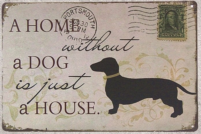 Metalen Tekstbord: A Home Without a Dog/Cat - nieuw, Tekstbord, 30 cm, Nieuw, Ophalen of Verzenden