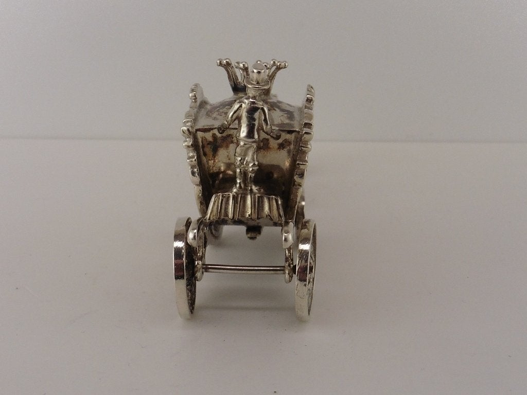 Zilveren miniatuur Koets met 4 paarden                  Z148, Ophalen of Verzenden, Zilver