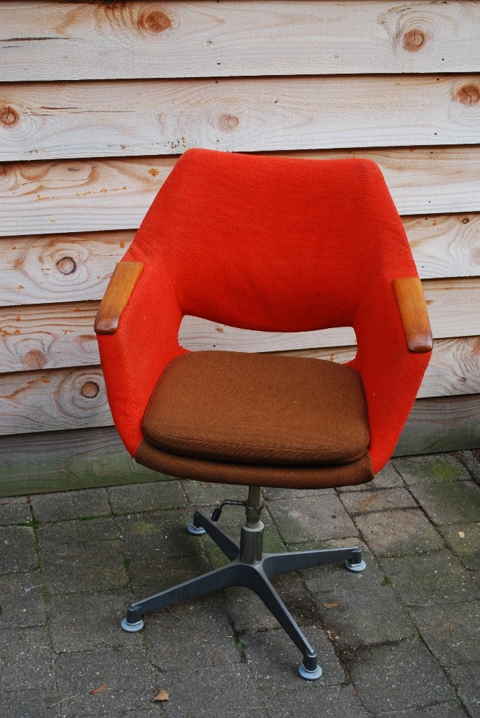 Vintage stoel oranje bruin, Ophalen, Gebruikt, Overige kleuren, Nb