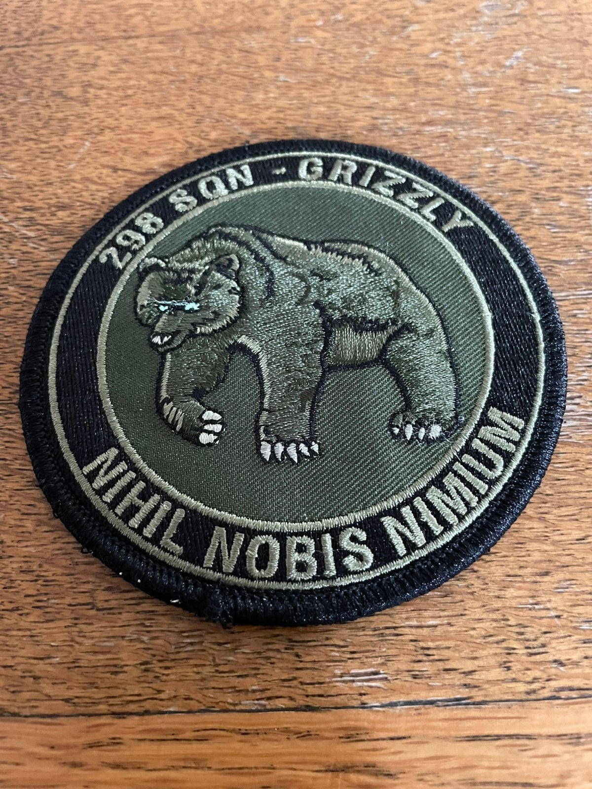 Patch 298 SQN - Grizzly ( groen ), Verzenden, Luchtmacht, Nederland, Embleem of Badge