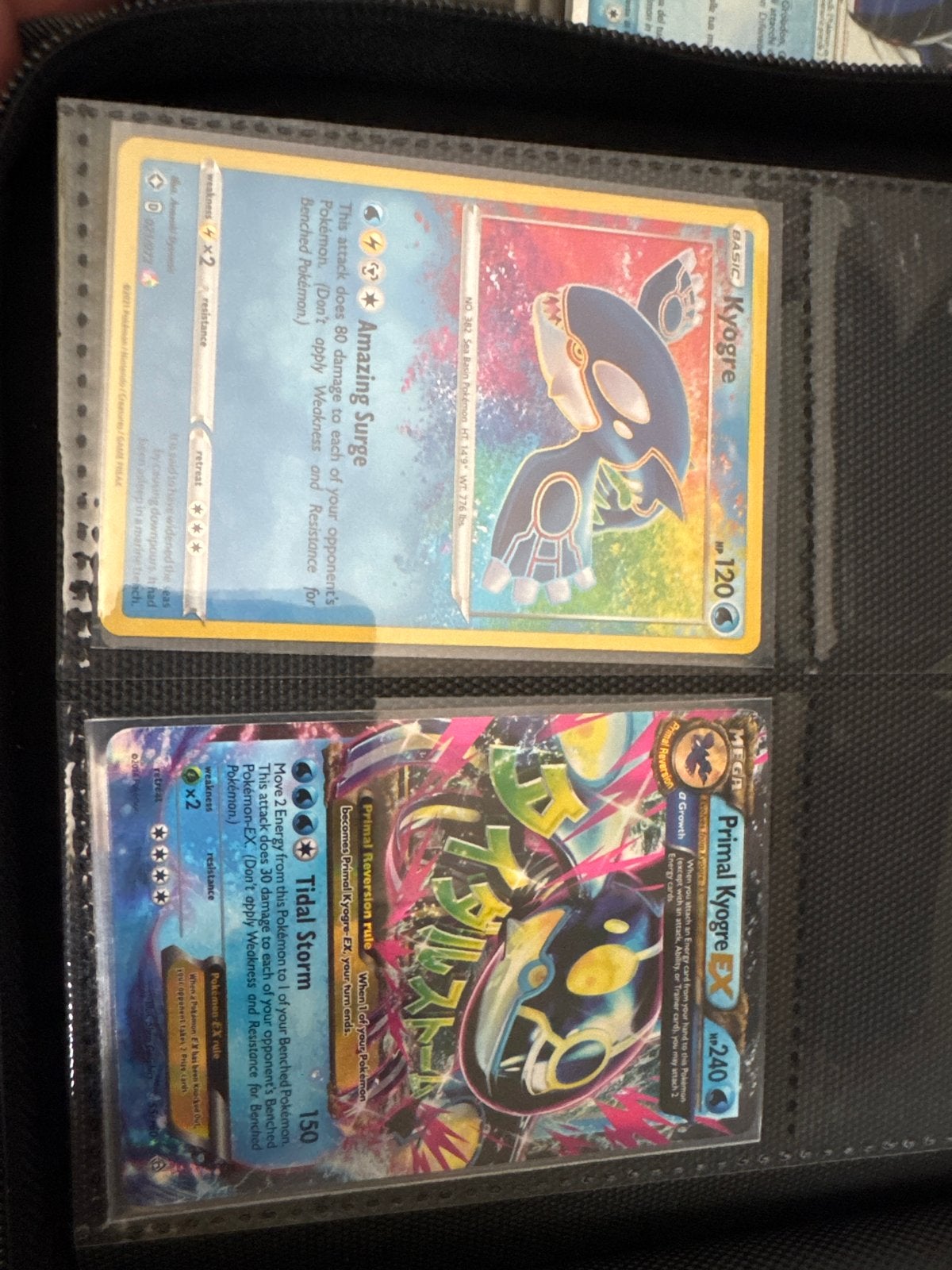 Kyogre Pokémon kaarten - Primal Kyogre EX & Kyogre, Ophalen of Verzenden, Zo goed als nieuw, Meerdere kaarten