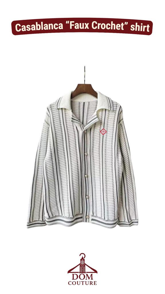 Casablanca “Faux Crochet” vest shirt Maat M L wit, Kleding | Heren, Truien en Vesten, Ophalen of Verzenden, Wit