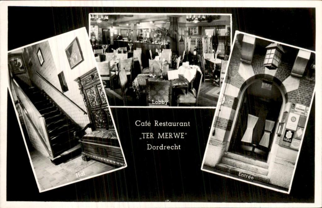 Dordrecht - Café Restaurant - TER MERWE, Ophalen of Verzenden, 1940 tot 1960, Ongelopen, Zuid-Holland