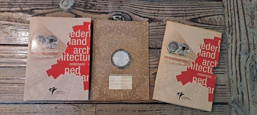 Het architectuur vijfje zilver(925)proof, Ophalen, Koningin Beatrix, Zilver, Euro's