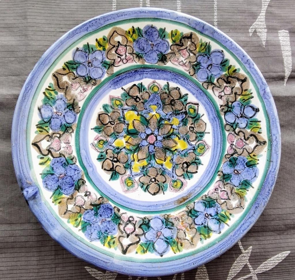 Mooi decoratief wandbord; handgeschilderd, Ø 28,5 cm, Ophalen of Verzenden