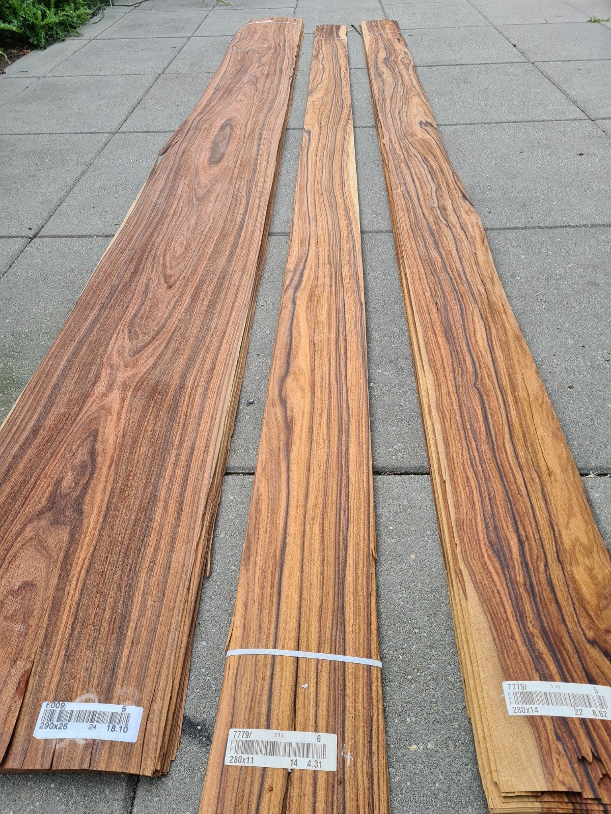 Fineer veneer furnier Palissander Santos, Doe-het-zelf en Verbouw, Hout en Planken, Minder dan 25 mm, Nieuw, Ophalen of Verzenden